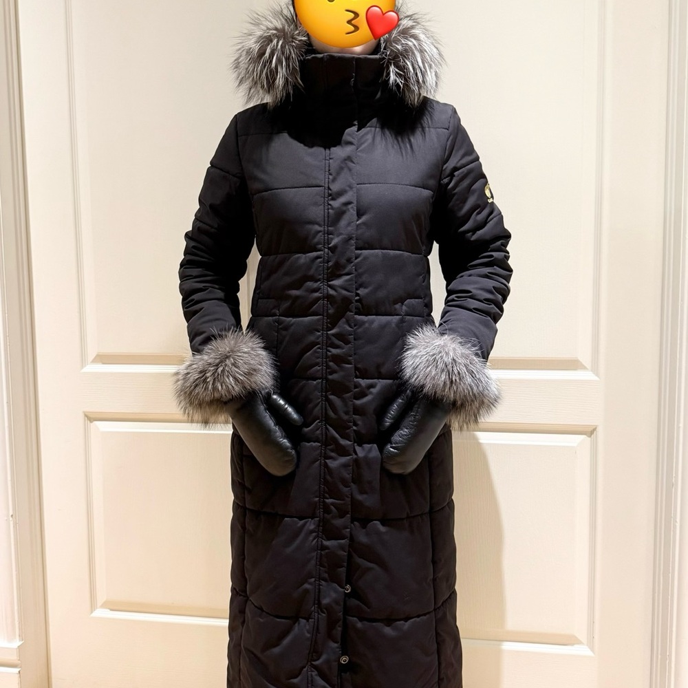 Flash⚡️Sale! Blizzard Coat removable real fur hood trim +free$250 mittens+pompom